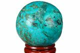 Polished Chrysocolla Sphere - Peru #133738-1